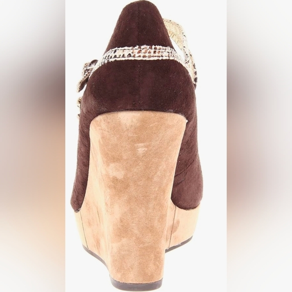 Seychelles Brown Suede Wedge Heels 8 - Picture 3 of 12